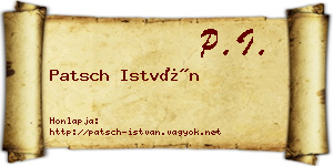Patsch István névjegykártya